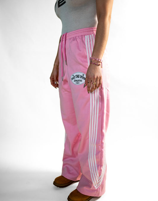 Atheletic Side Stripe Track Pants (Pink Starburst)