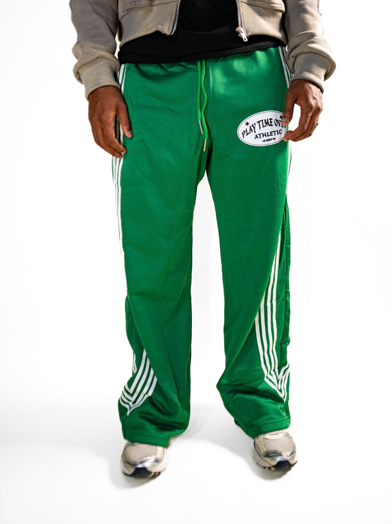 Athletic Side Stripe Track Pants ( Clover Green)